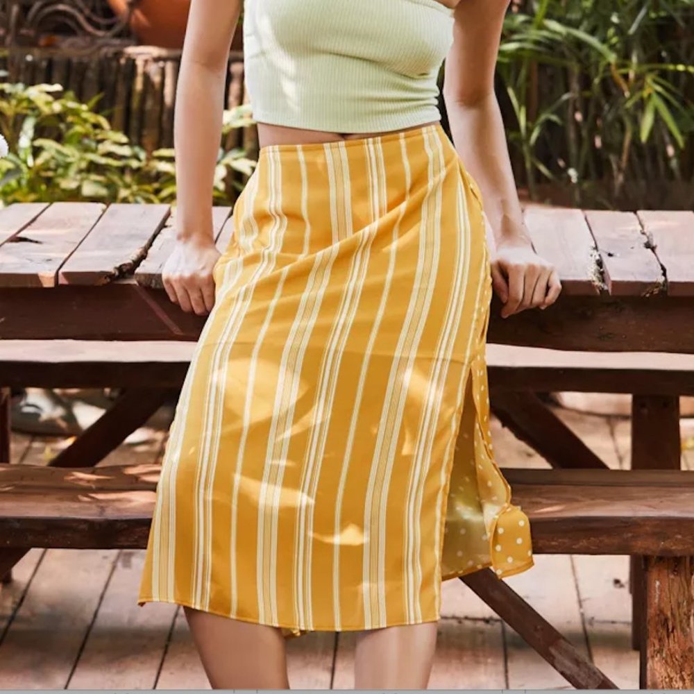 Urban Outfitters Yellow Midi Skirt